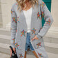 Star Open Front Long Sleeve Cardigan