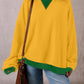 Contrast Round Neck Long Sleeve Sweatshirt