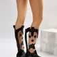 Star Point Toe Block Heel Boots