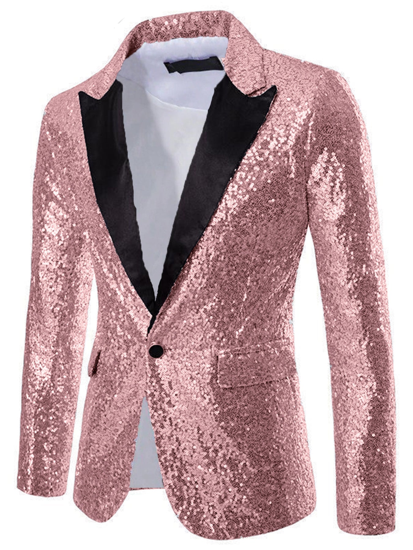 Sequin One Button Blazer