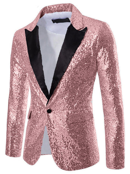 Sequin One Button Blazer