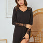 Lace Detail Long Sleeve Mini Lounge Dress