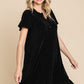 Culture Code Full Size Notched Short Sleeve Dress