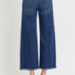 RISEN Raw Hem Cropped Wide Leg Jeans