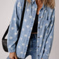 Star Button Up Long Sleeve Denim Jacket