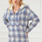 Plaid Long Sleeve Buttoned Hoodie