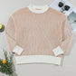 Round Neck Dropped Shoulder Sweater