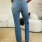 Judy Blue Mid Rise Destroyed Hem Distressed Jeans