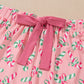 Candy Cane Collared Neck Top and Shorts Lounge Set