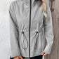 Drawstring Zip Up Hooded Jacket