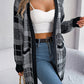 Plaid Open Front Long Sleeve Cardigan