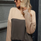 Contrast Round Neck Long Sleeve T-Shirt