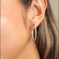 Inlaid Moissanite 925 Sterling Silver Hoop Earrings