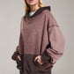 Drop Shoulder Long Sleeve Hoodie with Kangaroo Pocket