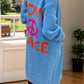 Peace Sign Long Sleeve Cardigan