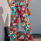 Tied Printed Wide Leg Pants