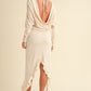 Backless Asymmetric Ruffle Hem Dress