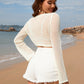 Openwork Long Sleeve Cover-Up