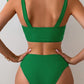 Cutout Sweetheart Neck Three-Piece Swim Set