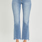 RISEN Frayed Hem Cropped Straight Jeans