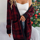 Plaid Open Front Long Sleeve Cardigan