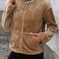 Pocketed Zip Up Collared Neck Long Sleeve Jacket