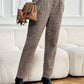 Plaid Straight Pants with Pockets