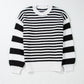 Striped Round Neck Long Sleeve Sweater