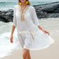 Tassel Lace Detail Half Sleeve Cover-Up Dress