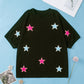 Plus Size Star Round Neck Half Sleeve T-Shirt