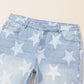 Plus Size Star Straight Leg Jeans with Pockets