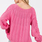 Cable-Knit Long Sleeve Sweater