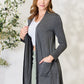 Celeste Full Size Open Front Cardigan with Pockets