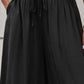 Drawstring Waist Wide Leg Pants