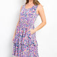 Print Wrinkle Free Ruffled Dress