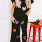 Heart Sequin Top and Pants Lounge Set