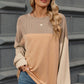 Contrast Round Neck Long Sleeve T-Shirt