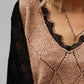 Lace Decor V Neck Two Tone Sweater