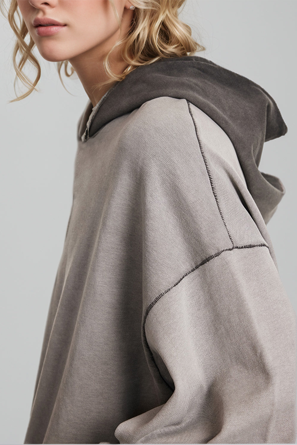 Drop Shoulder Long Sleeve Hoodie with Kangaroo Pocket