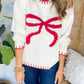 Bow Round Neck Long Sleeve Sweater