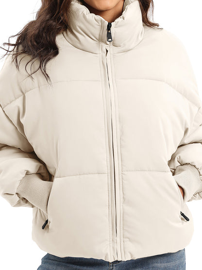 Zip Up Turtleneck Long Sleeve Puffer Jacket