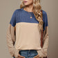 Contrast Round Neck Long Sleeve T-Shirt