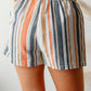 Striped Elastic Waist Shorts