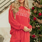 MERRY Round Neck Long Sleeve Top and Shorts Lounge Set