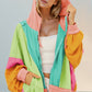 Color Block Zip Up Hoodie