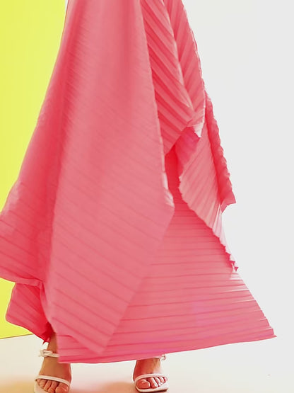 Irregular Ruffles Pleated Long A-Line Skirt