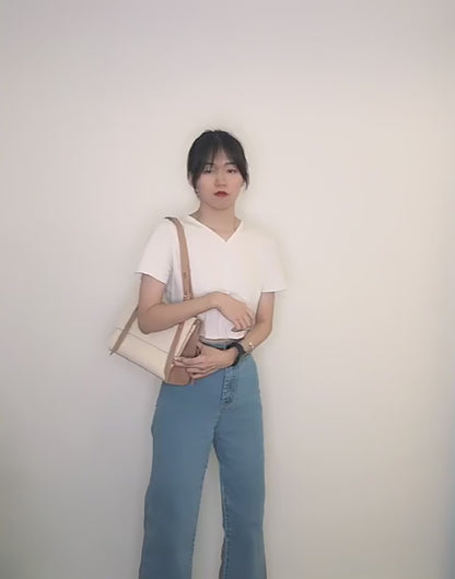 Genuine Leather Double Shoulder Tote Bag