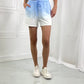 Zenana In The Zone Full Size Dip Dye High Waisted Shorts in Blue