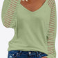 V-Neck Long Raglan Sleeve Top