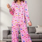 Pocketed Printed Top and Pants Lounge Set